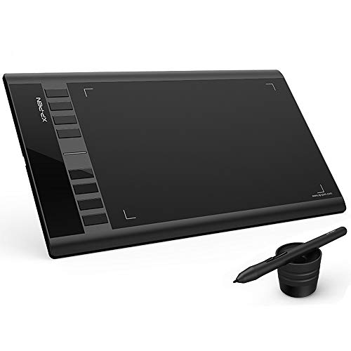 XP-Pen Star03 V2 Tablette Graphique 12 Pouces avec Stylet Passif 8192 Niveaux et 8 Raccourcis Tablette à Dessin Digital