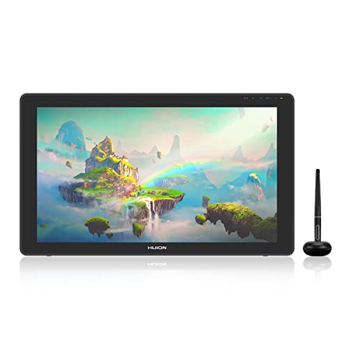 HUION KAMVAS 22 Plus Tablette Graphique avec écran Verre Anti-éblouissement entièrement laminé 140% s RGB Idéal pour Le Travail à Distance Support réglable - 21.5 Pouces