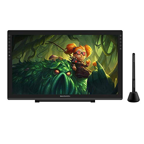 GAOMON PD2200 21,5 Pouces Tablette Graphique avec Écran Entière Laminé Moniteur 130%sRGB avec 8 Touches Tactiles, Stylet Passif à 8192 Niveaux avec Fonction Inclinaison, Compatible avec Windows et Mac