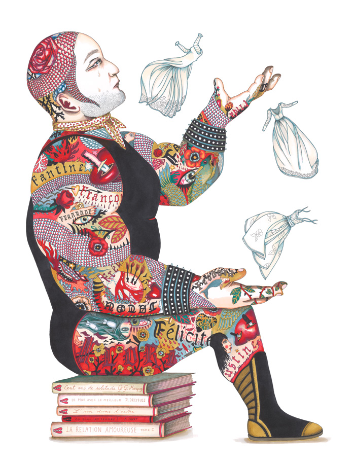 03_le colosse - Illustrations du livre Saltimbanques_Thierry Magnier_2011