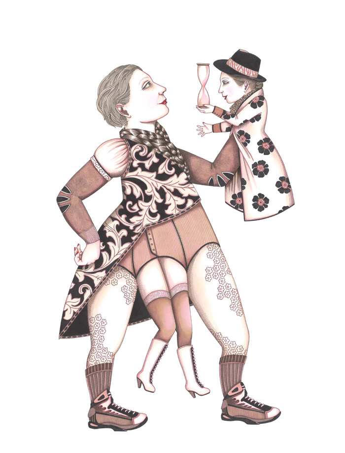 05_la femme aux 4 jambes - Illustrations du livre Saltimbanques_Thierry Magnier_2011